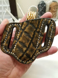 Elephant skin small sheath antique saddle color