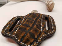 Elephant skin small sheath antique saddle color